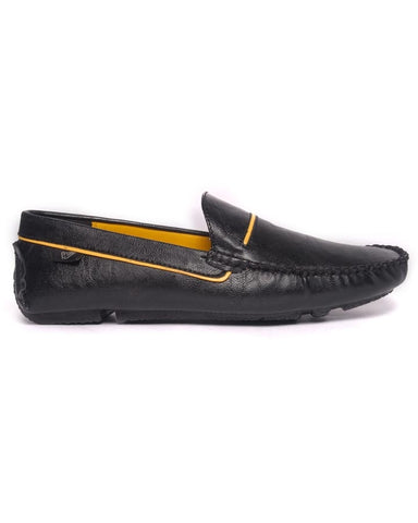 Wega Life ELEGANT Black-Yellow Men's Loafers